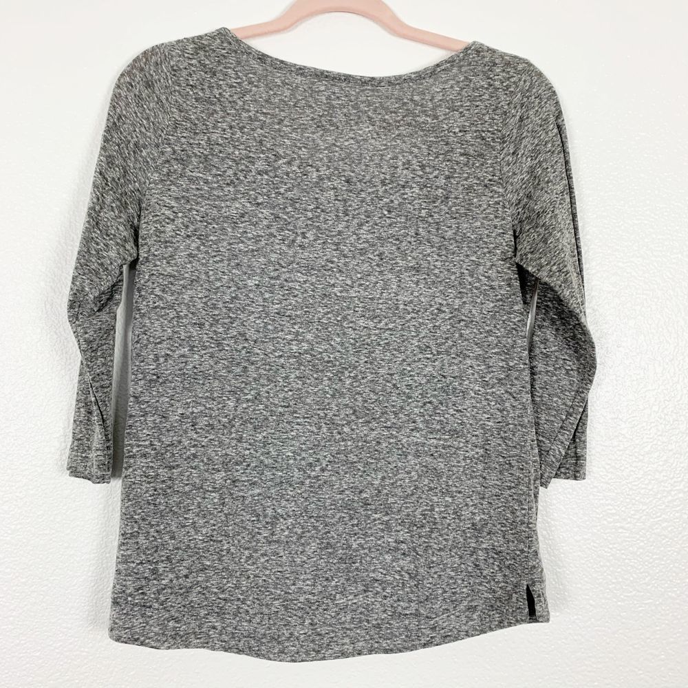 Express Heathered Gray 3/4  Sleeve Blouse Women SP - Picture 3 of 7